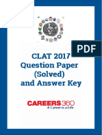CLAT 2017 Question Paper Answer Key