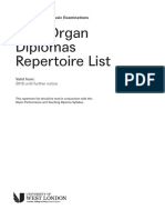 London College of Music Examinations Pipe Organ Diplomas Repertoire List