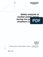 Nuclear Power Plants: Safety Analysis of During Low Power and Shutdown Conditions