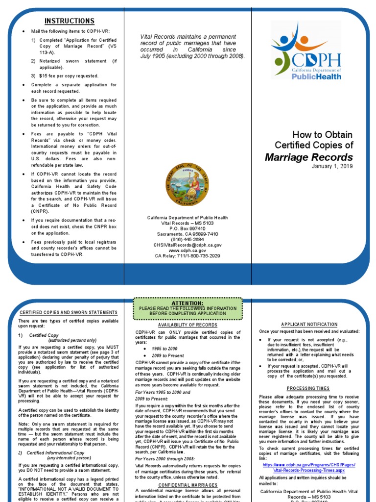 VS113 A PDF Notary Public Marriage License