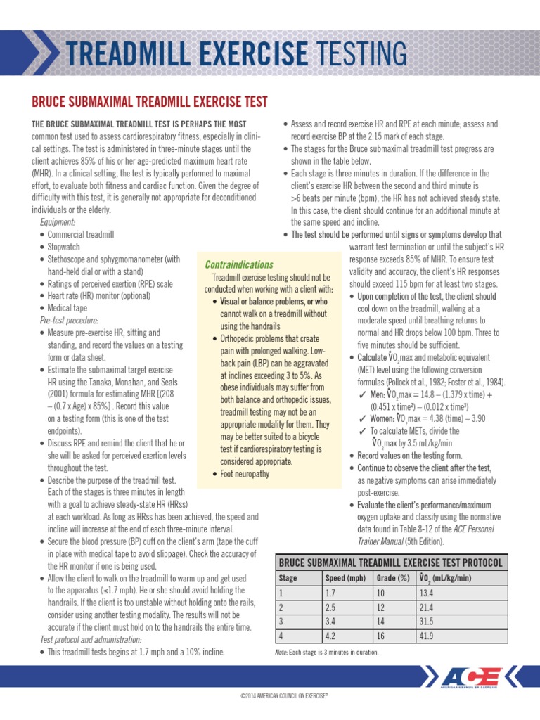 Treadmill Exercise Testing PDF Treadmill Heart Rate