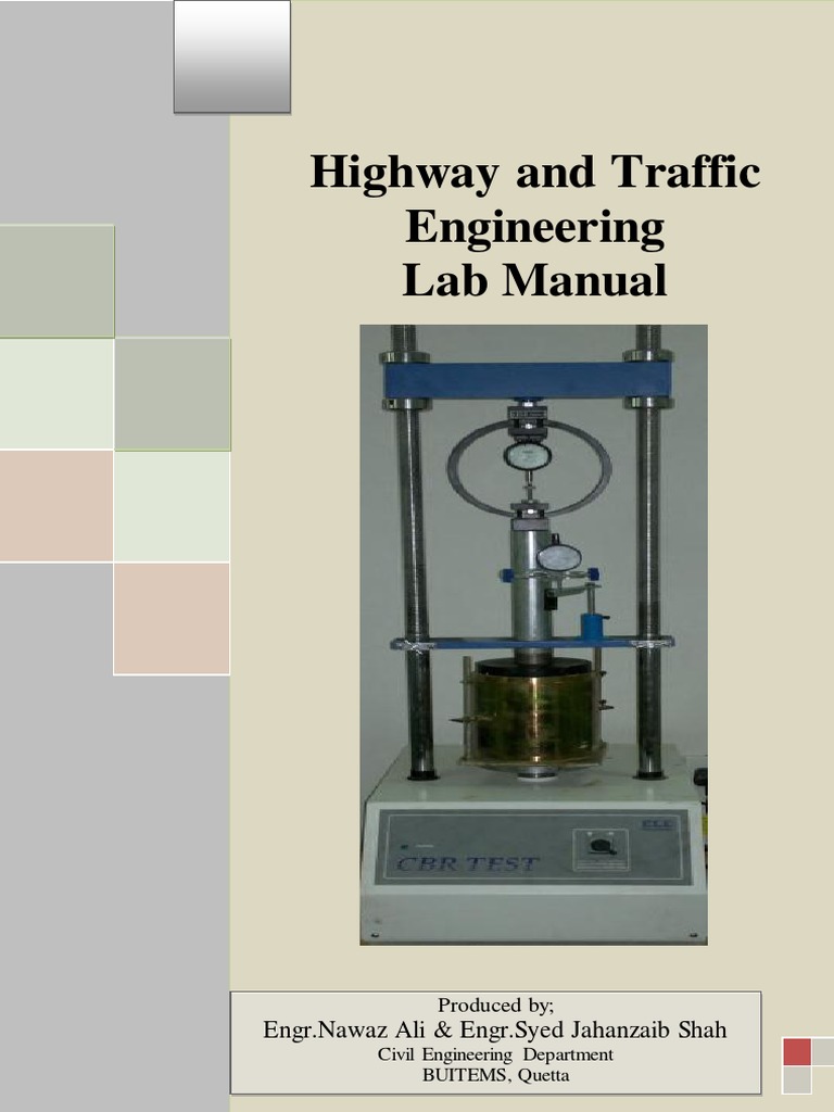 Highway and Traffic Engineering Lab Manual: Engr - Nawaz Ali & Engr ...