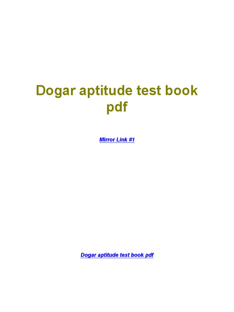 Aptitude Test Book By Dogar Pdf