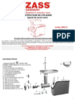 Manual de Utilizare Masina de Tocat Zass ZMG 07