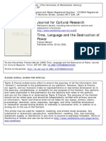 Journal for Cultural Research Volume 13 issue 3-4 2009 [doi 10.1080_14797580903101201] Manjali, Franson -- Time, Language and the Destruction of Power (1).pdf