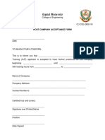 Capitol University: Host Company Acceptance Form