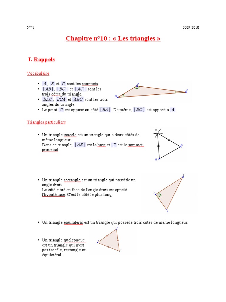 Calculer Les Cotés D un Triangle Isocele Rectangle Triangle Isocèle | PDF | Triangle | Géométrie euclidienne