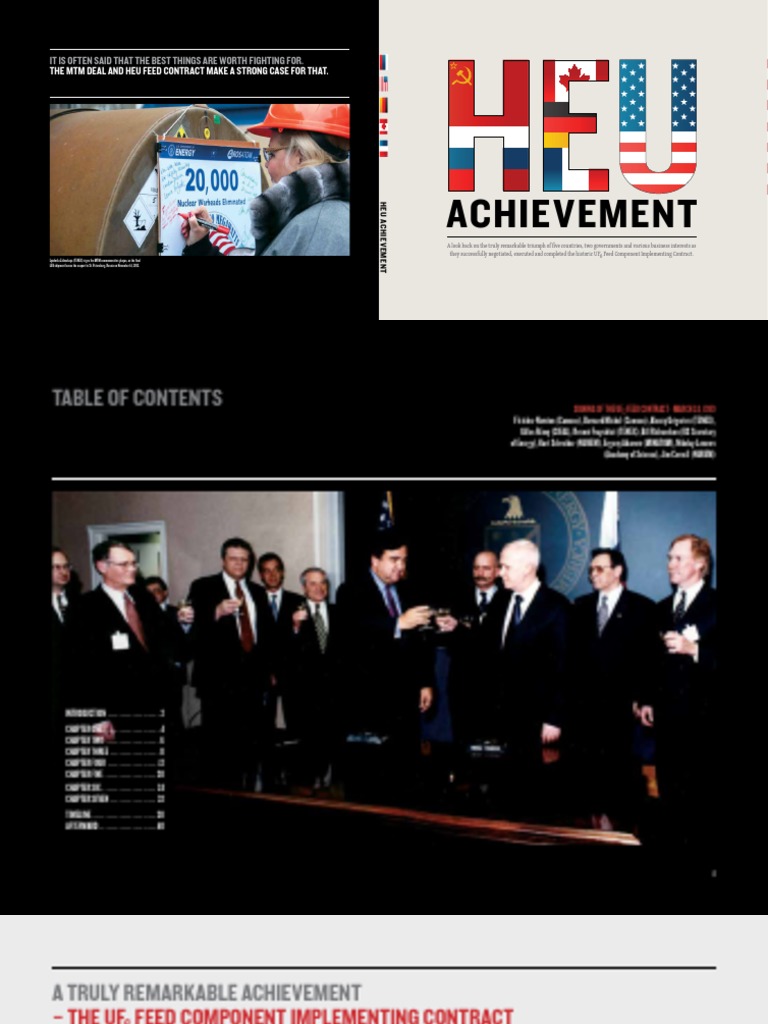 HEU Feed Contract: A Historic Achievement | PDF | Enriched Uranium ...