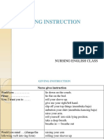 Giving Instruction: Nursing English Class