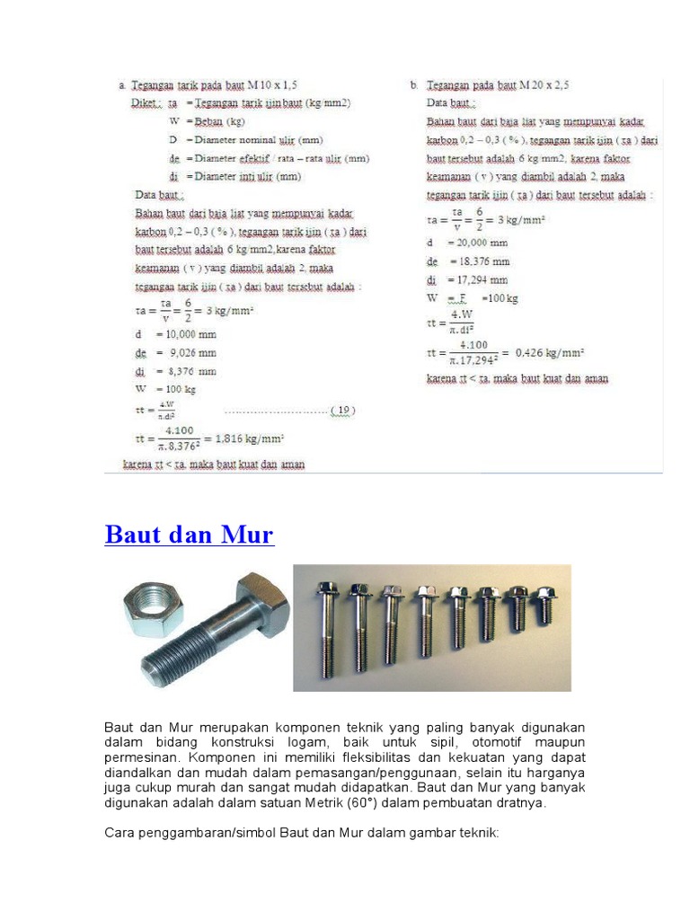 Baut Dan Mur | PDF