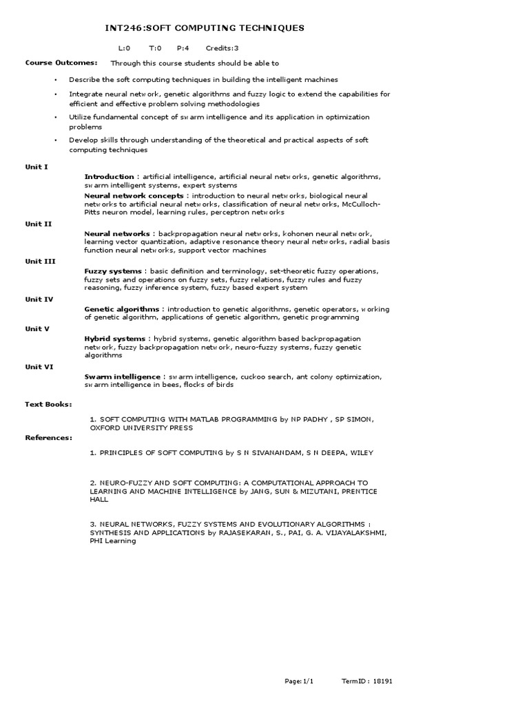Soft Computing Techniques Overview | PDF | Fuzzy Logic | Artificial ...