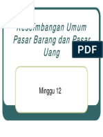 Sep 204 Slide Minggu Ke - 12 Keseimbangan Umum Pasar Barang Dan Pasar Uang PDF