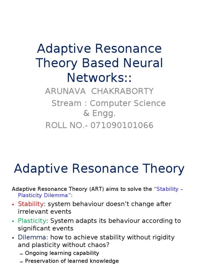 Adaptive Resonance Theory in Neural Networks | PDF | Applied ...