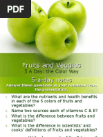 Fruits and Veggies: 5 A Day: The Color Way