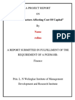 Various Factors Affecting Cost of Capital