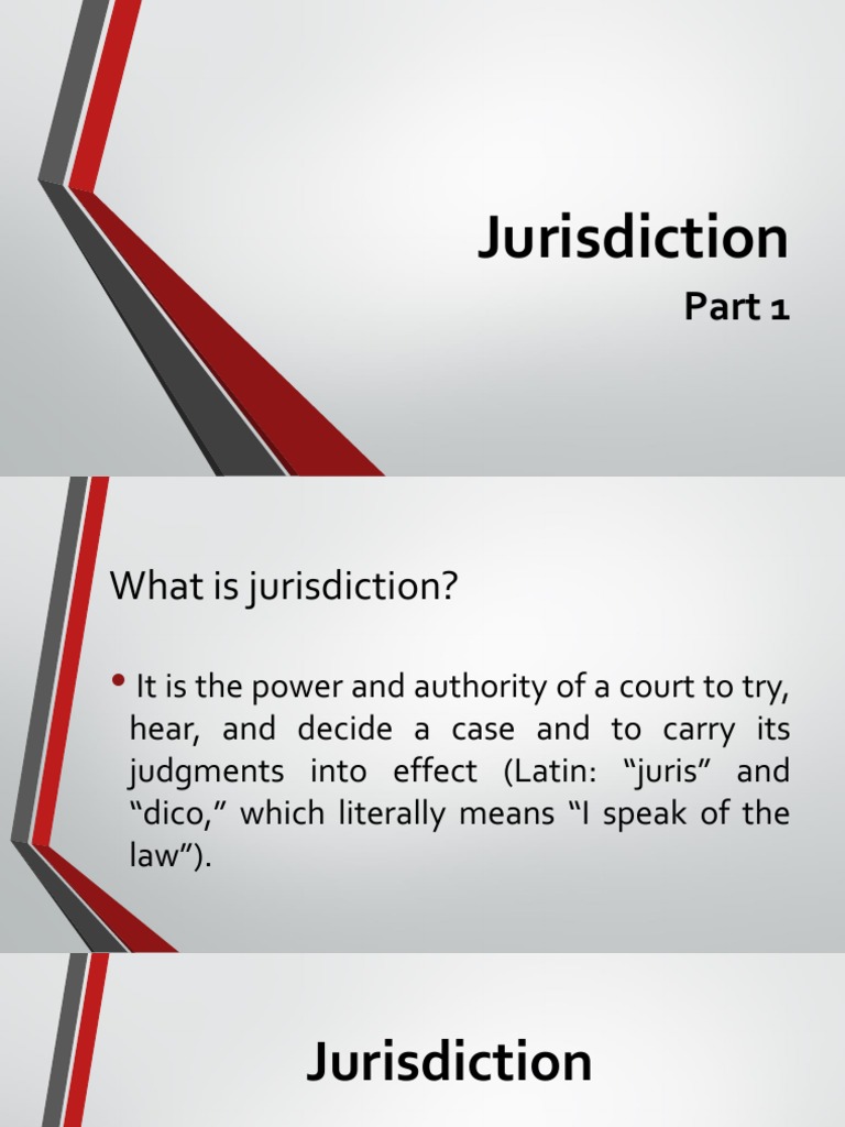 Jurisdiction Jurisdiction Judgment (Law)