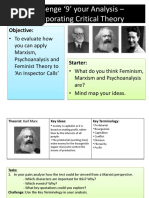 Challenge 9' Your Analysis - Incorporating Critical Theory: Objective