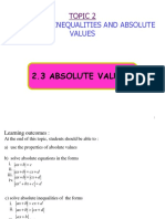 Equations, Inequalities and Absolute Values