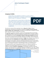 Business Quantitative Techniques Project: Company Profile