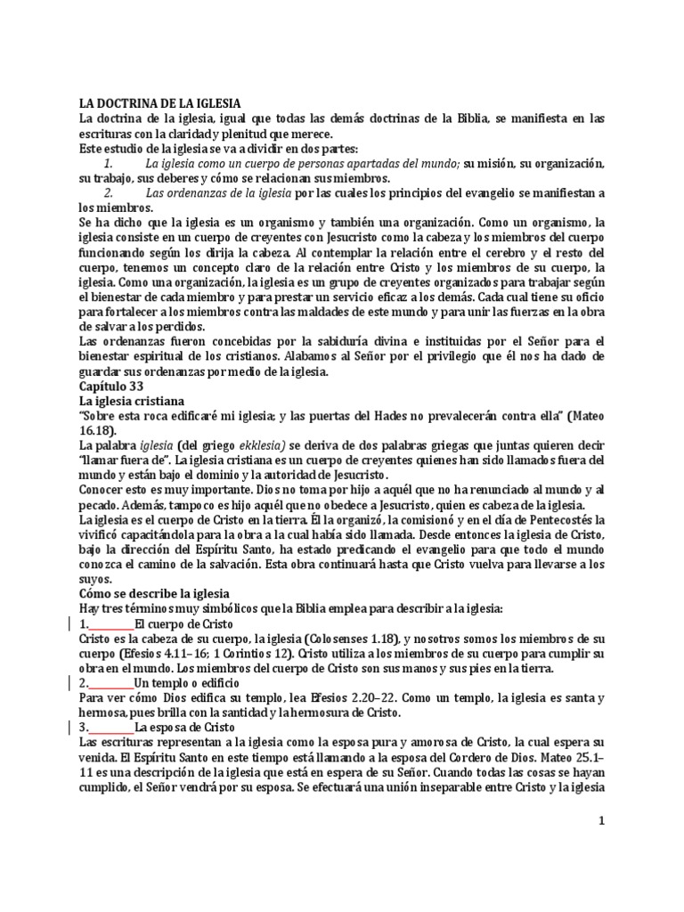 Doctrina y Organización de la Iglesia | PDF | Iglesia Católica | Cristo ...