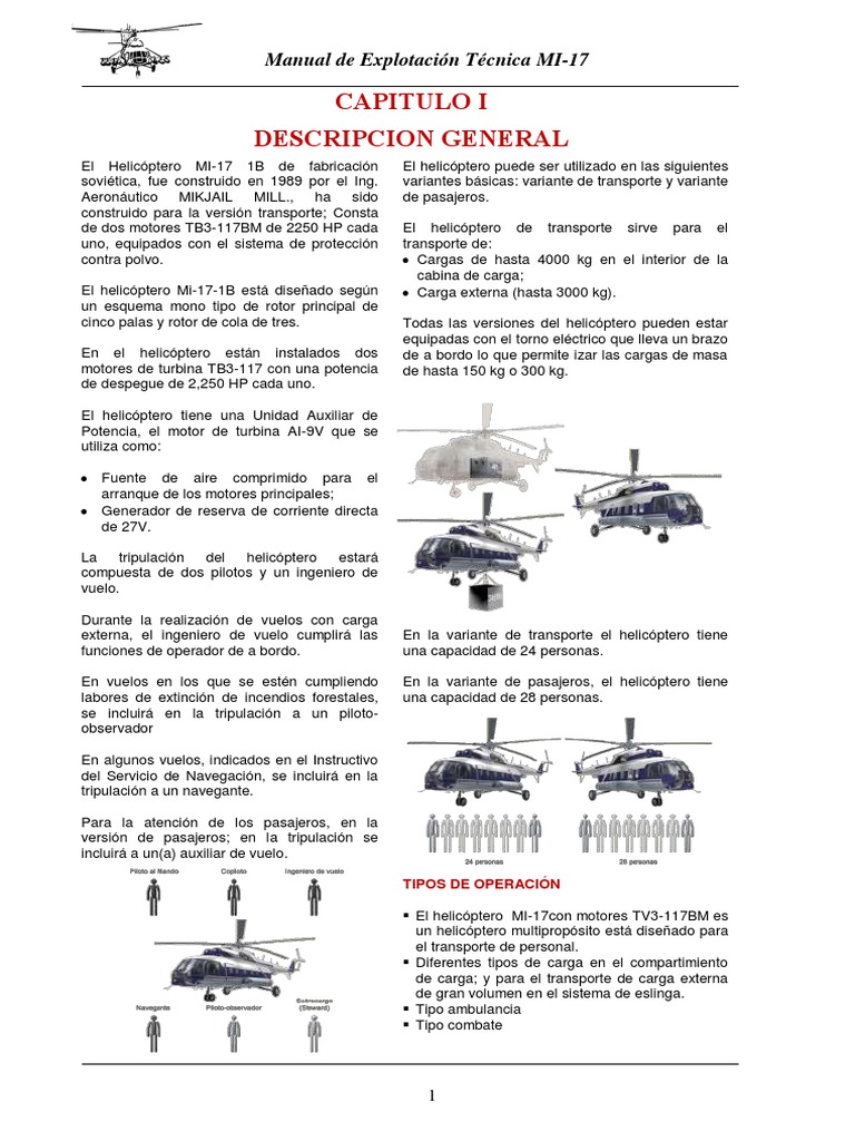 Manual De Explotacion Tecnica Del Mi 17 Helicoptero Aviacion