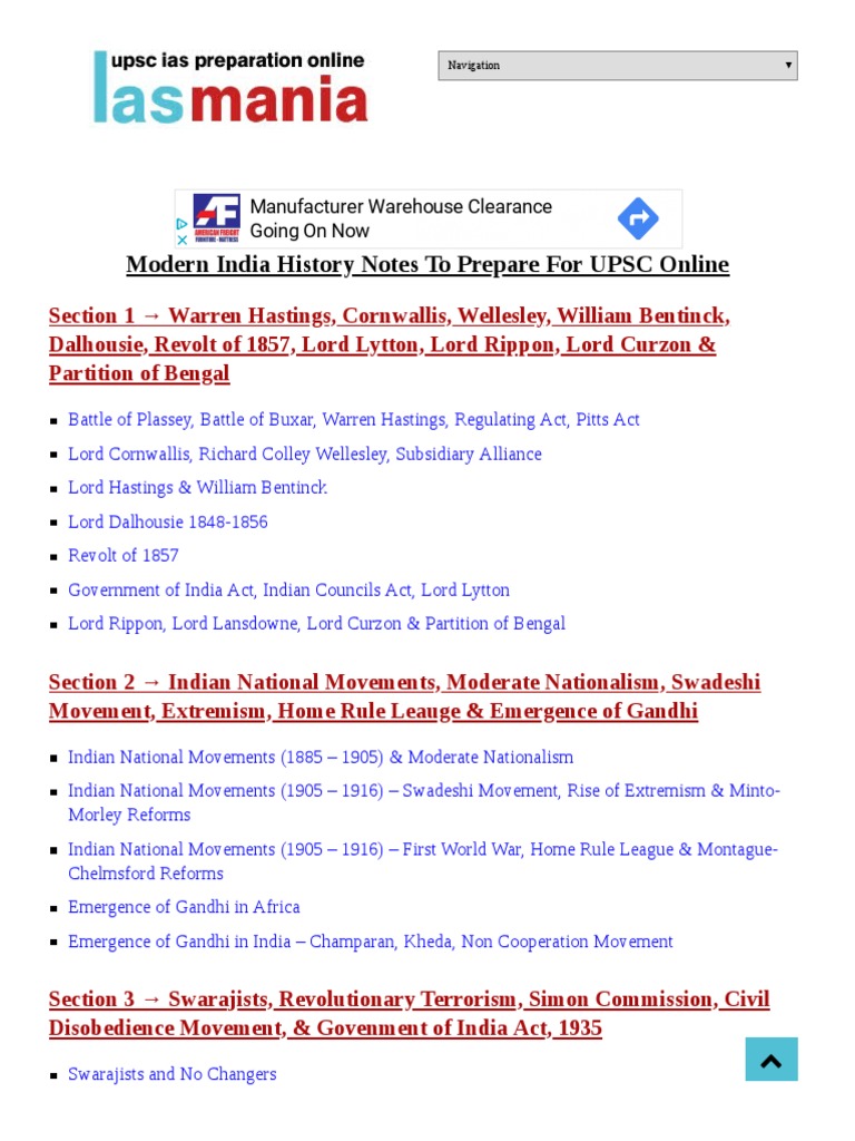 Iasmania Com History Modern India History PDF | PDF | British Raj ...