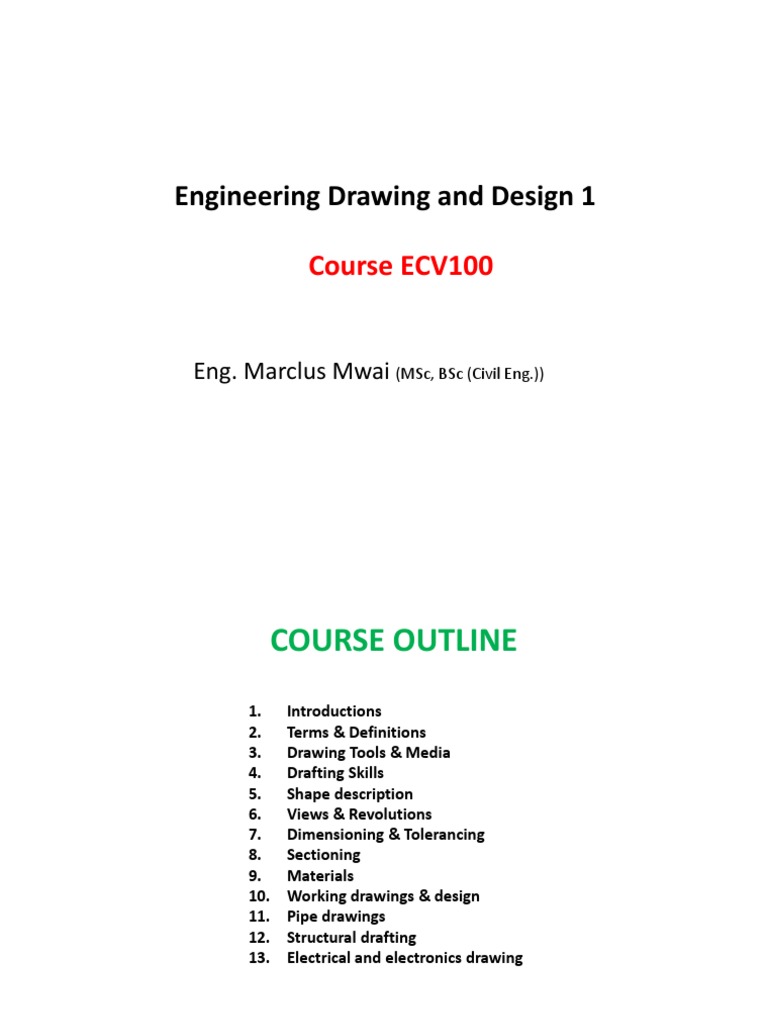 01 Engineering Drawing and Design 1 PDF Technical Drawing Drawing