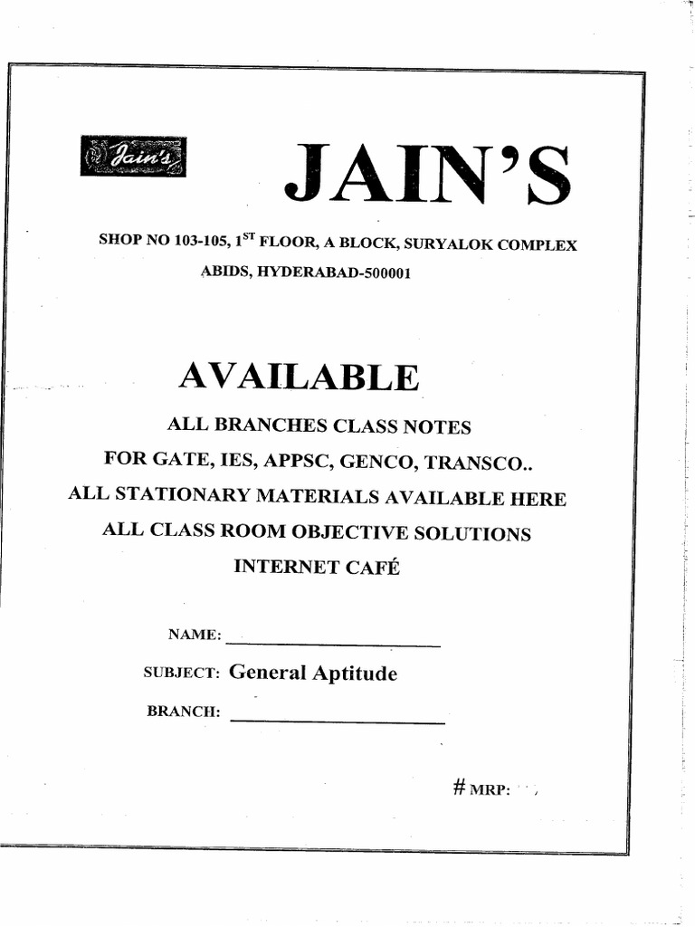 Notes Aptitude PDF | PDF