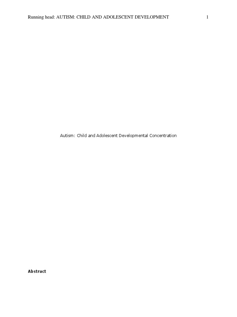 PSY 444 Final Paper | PDF | Autism | Child Development