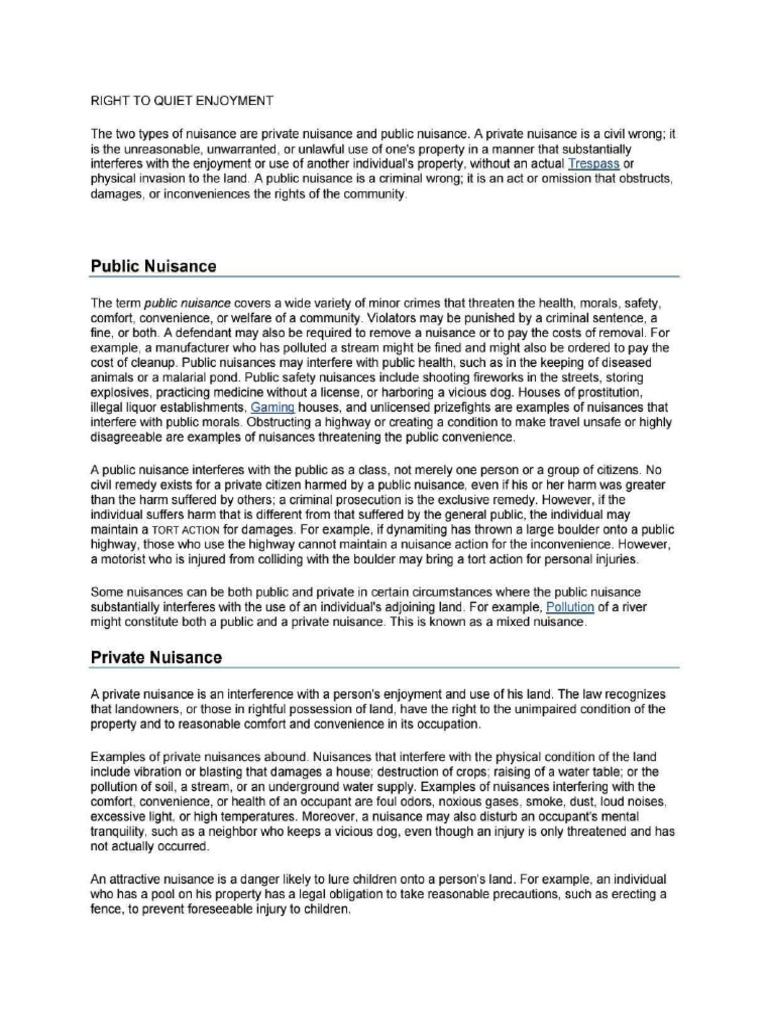 Public and Private Nuisance PDF