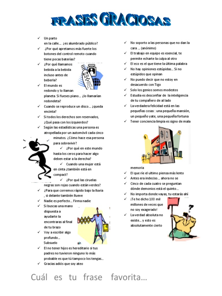 Frases Graciosas para Reír | PDF | Novela negra, policíaca y suspenso ...