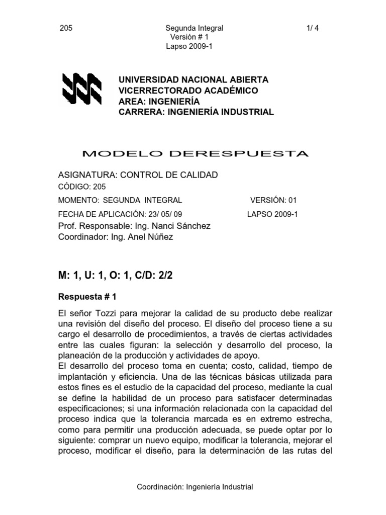 Mejora de Calidad en Procesos Industriales | PDF | Ingeniería de ...