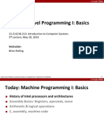 Machine-Level Programming I: Basics: 15-213/18-213: Introduction To Computer Systems 5 Lecture, May 29, 2019