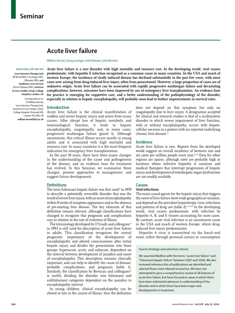 Understanding Acute Liver Failure | PDF | Hepatitis | Infection