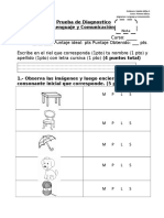 Prueba de Diagnostico de Lenguaje Primero Basico