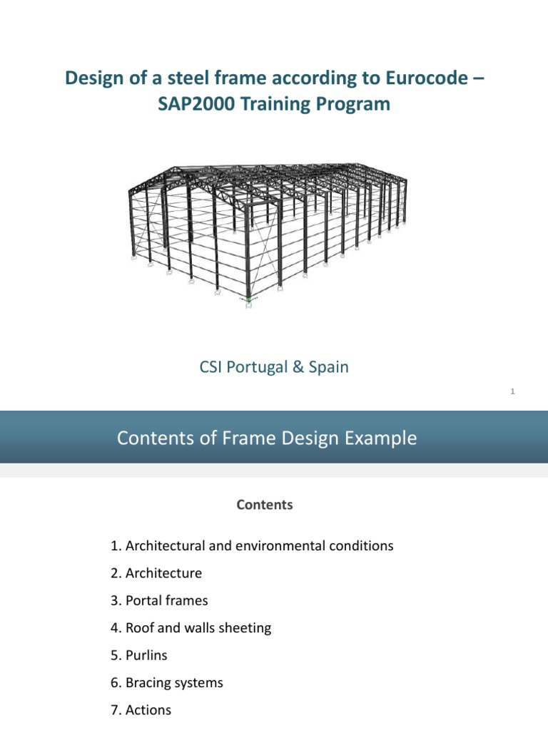 Steel Portal Frame Design Example | PDF | Truss | Buckling
