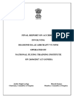 Final Report On Accident Involving Diamond Da-42 Aircraft VT-NFM Operated by National Flying Training Institute ON 26/04/2017 AT GONDIA