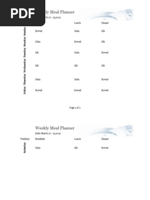 Weekly Meal Planner