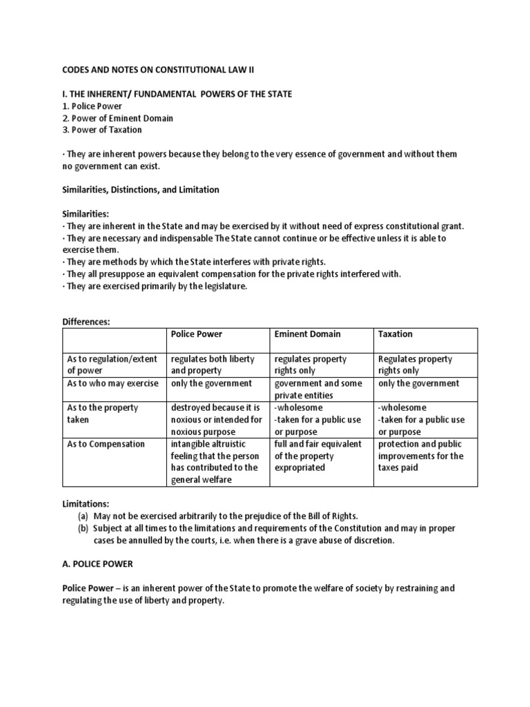 Notes and Cases On Constitutional Law Ii | PDF | Search And Seizure ...