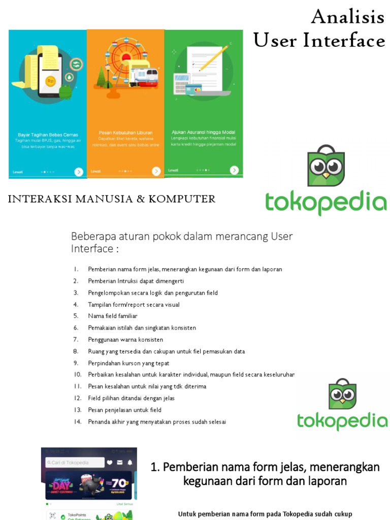 Analisis UI Aplikasi Tokopedia | PDF