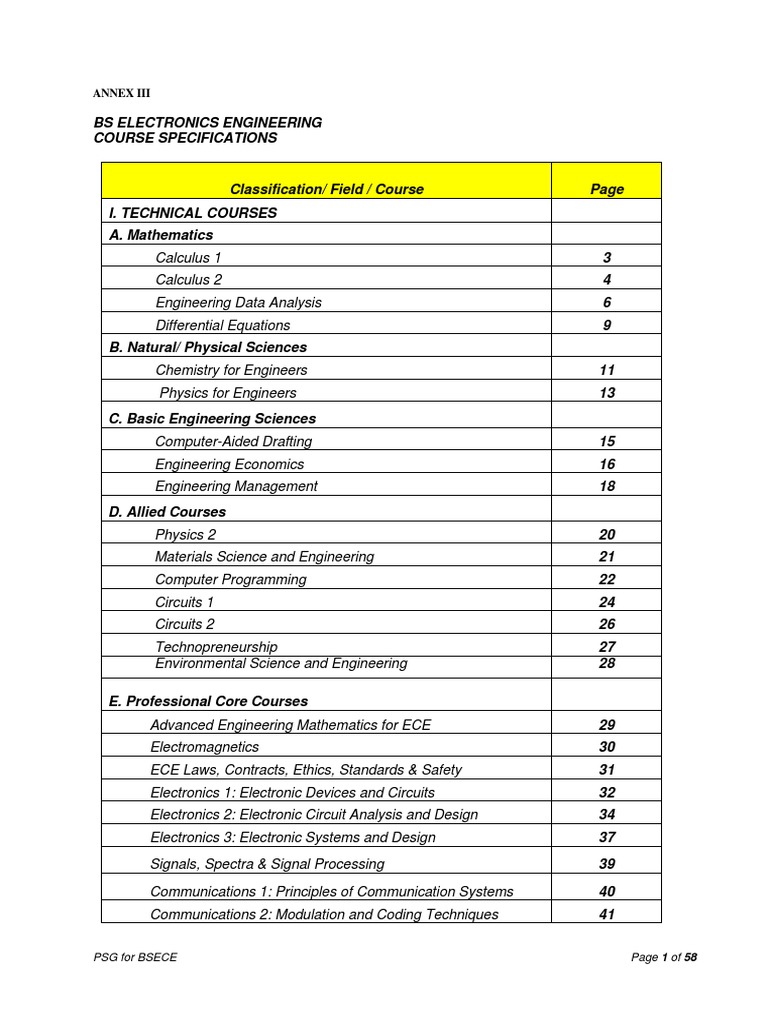BSECE Course Specifications Overview | PDF | Normal Distribution | Variance
