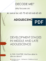 Development Stages in Middle and Late Ad