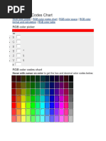 RGB Color Codes Chart