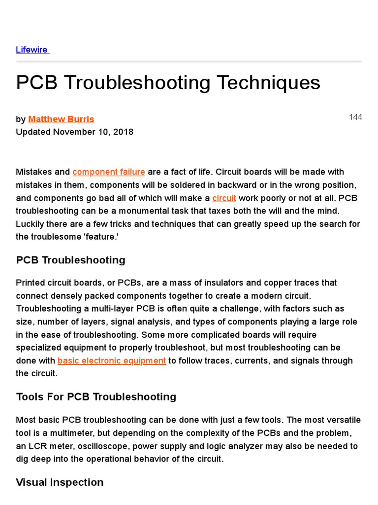 PCB Troubleshooting Techniques 818958 Circuit Diagram