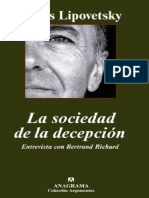 Lipovetsky, Gilles - La Sociedad de La Decepción PDF