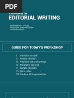 A Workshop On Editorial Writing