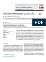 Selective Removals of Heavy Metals (PB, Cu, and CD) From Wastewater by Gelation With Alginate For Effective Metal Recovery