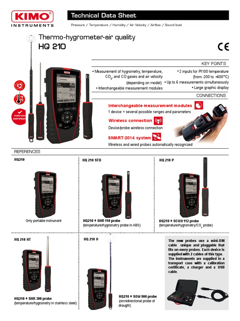 KIMO HQ210 Brochure | PDF | Relative Humidity | Thermometer