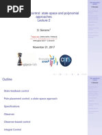 Pole Placement Control: State Space and Polynomial Approaches