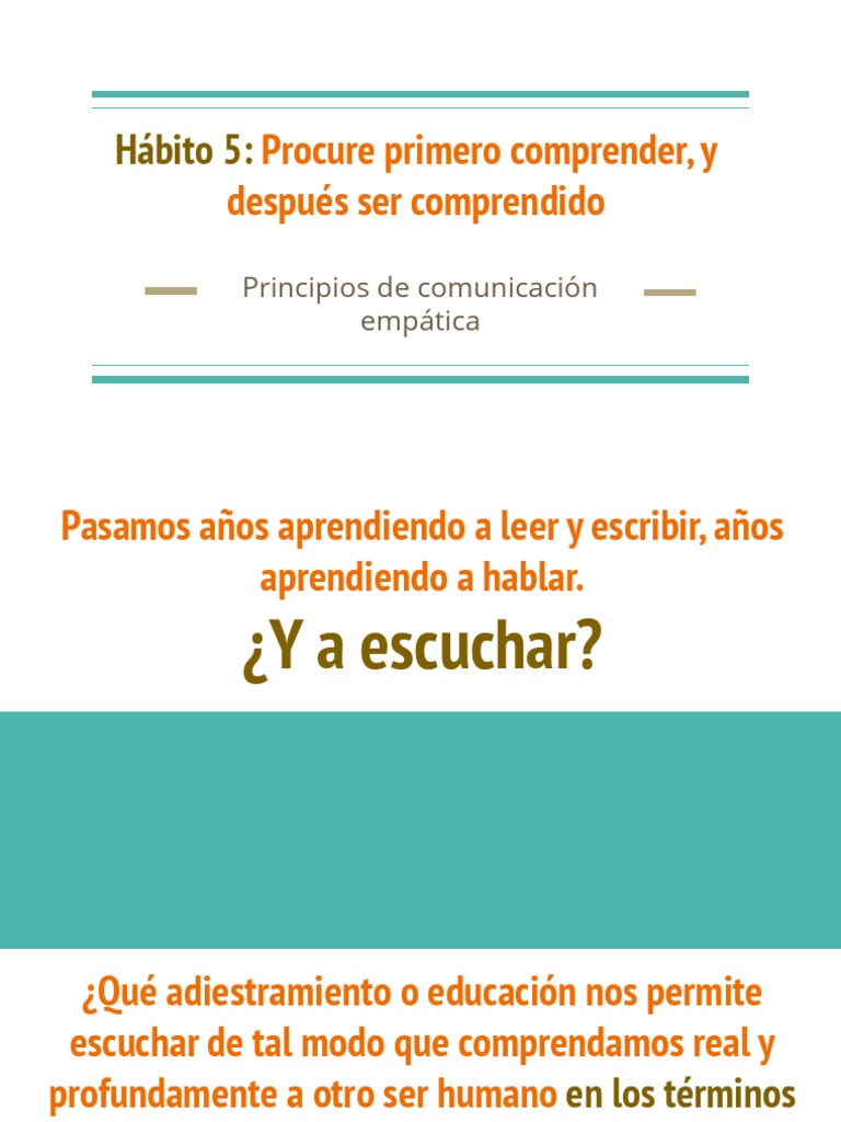 Comprender para ser comprendido | PDF | Empatía | Sicología